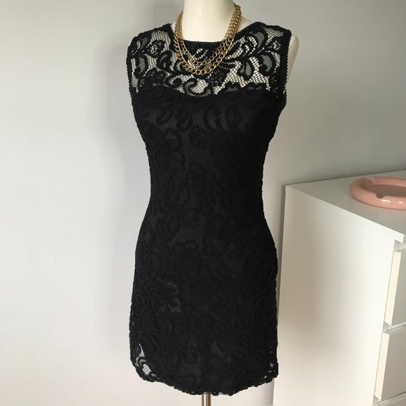 FC Mini Lace Black Dress - Picture 1 of 6